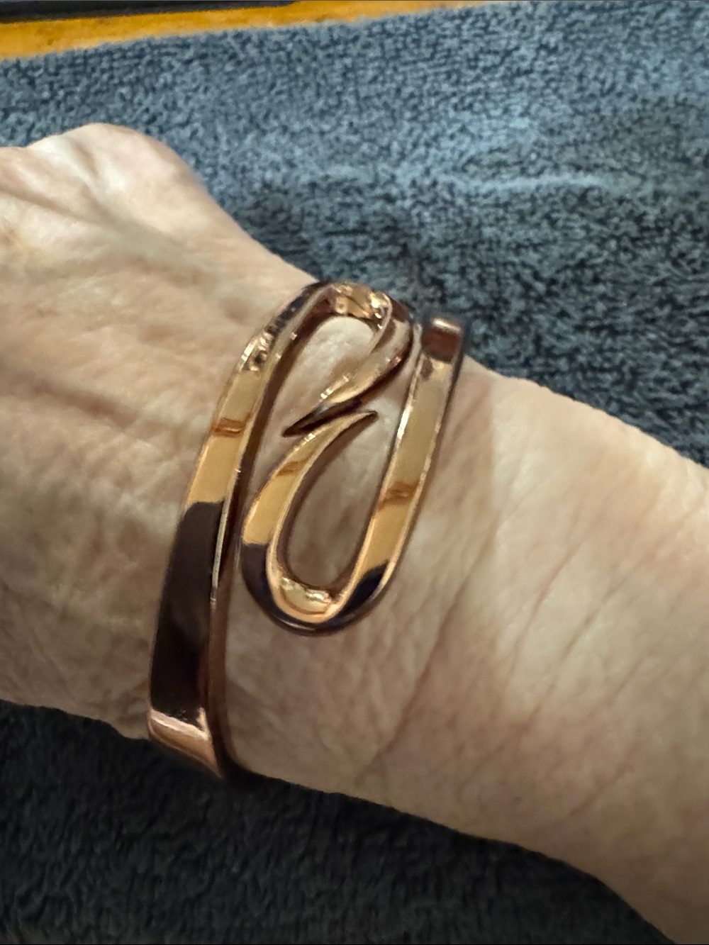 Copper colored Sculpted Cuff Bracelet - Women's Accessory